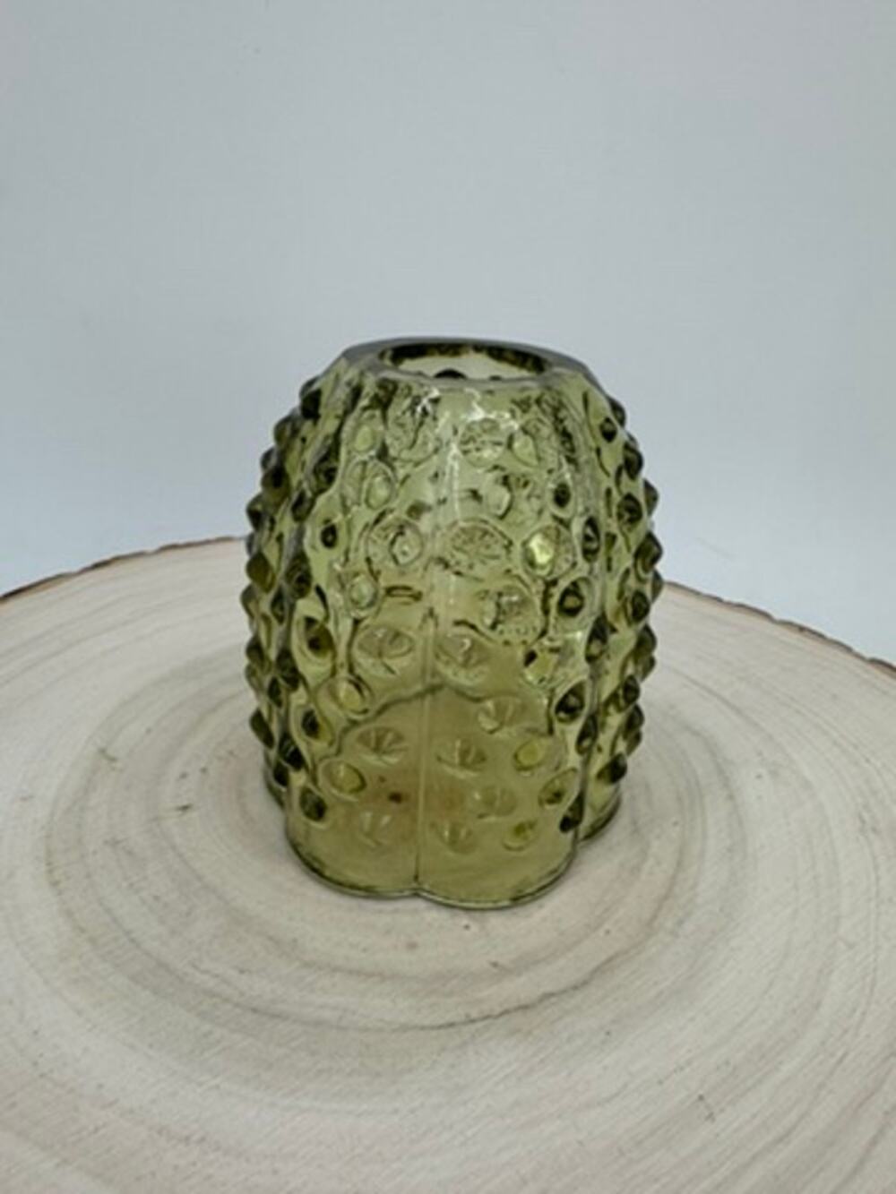 Vintage Fenton Green Hobnail Fairy Lamp Top Only Replacement Shade 3" Glass